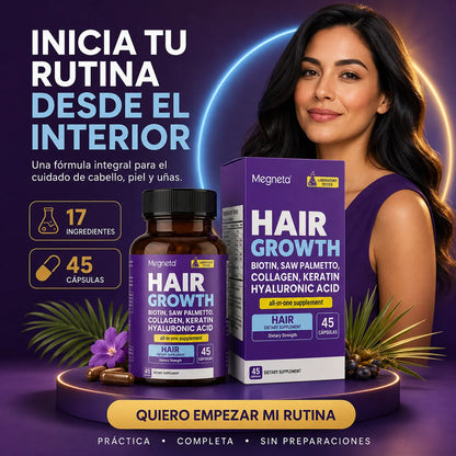 Suplemento Hair Growth Megneta | Biotina y Colágeno