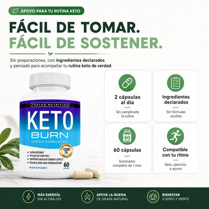 Suplemento Keto Burn Toplux | Dieta Cetogénica