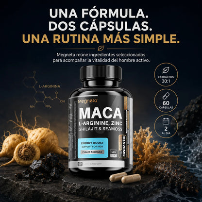 Suplemento Megneta con Maca, Shilajit y Ginseng | 60 Cápsulas