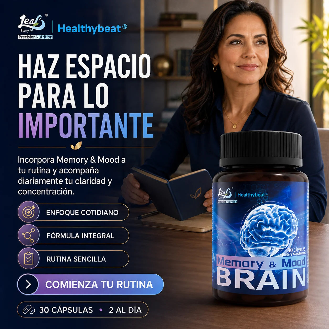 Suplemento Memory & Mood | Memoria, Concentración y Claridad Mental