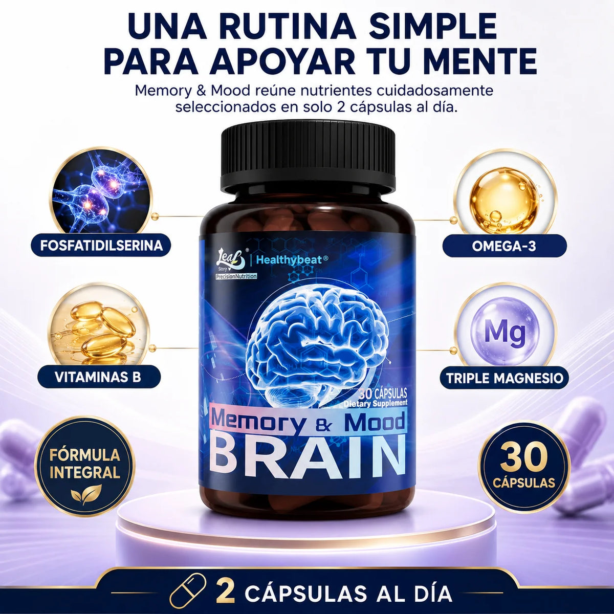 Suplemento Memory & Mood | Memoria, Concentración y Claridad Mental