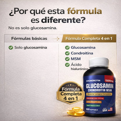 Glucosamina + Ácido Hialurónico | Fórmula 4 en 1 para Movilidad Activa