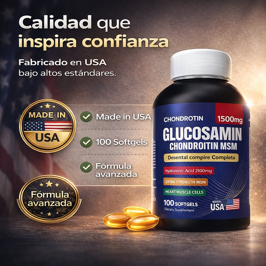 Glucosamina + Ácido Hialurónico | Fórmula 4 en 1 para Movilidad Activa