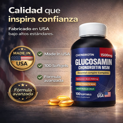Glucosamina + Ácido Hialurónico | Fórmula 4 en 1 para Movilidad Activa