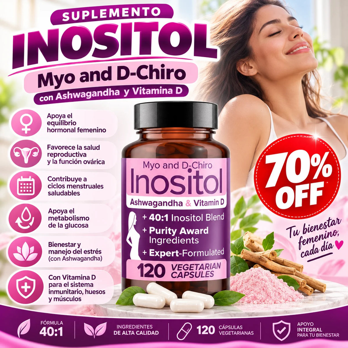 Inositol Myo And Dchiro 120 Capsulas