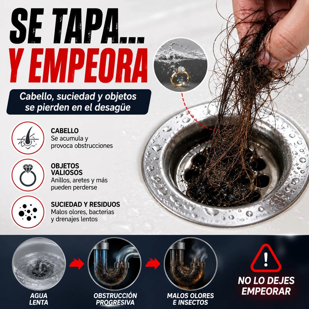 Kit x2 Tapon De Drenaje DrenaFlow | Cero Obstrucciones