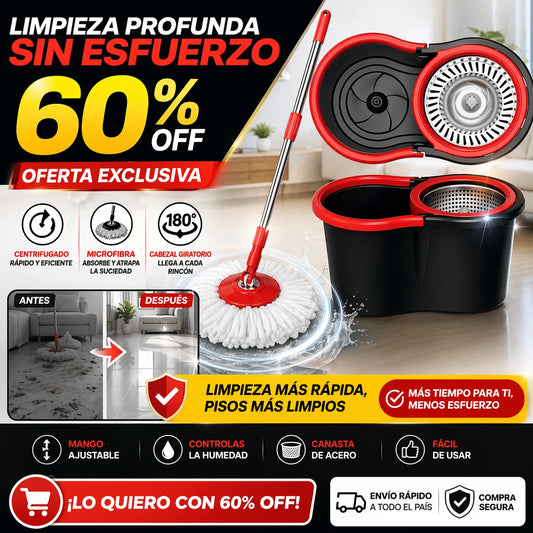 Trapeador Spin Mop Cubeta Centrifugador