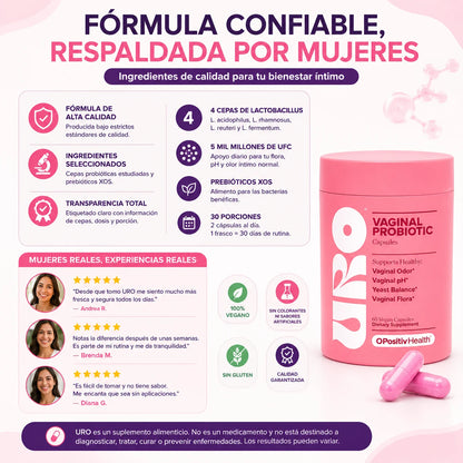 Uro Probiótico Vaginal | Equilibrio íntimo en 7 días
