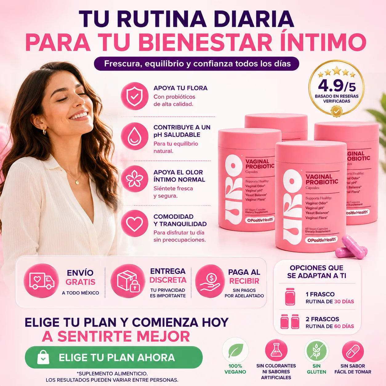 Uro Probiótico Vaginal | Equilibrio íntimo en 7 días