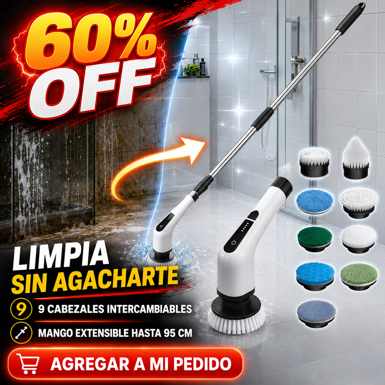 Cepillo Electrico Limpieza 9 En 1