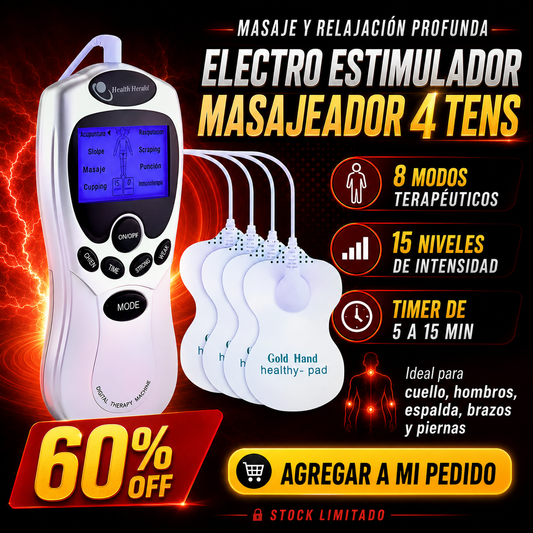 Electro Estimulador Masajeador 4 Tens