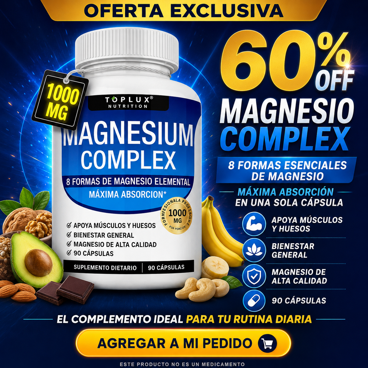 Suplemento Magnesio Complex Toplux 90 Cp