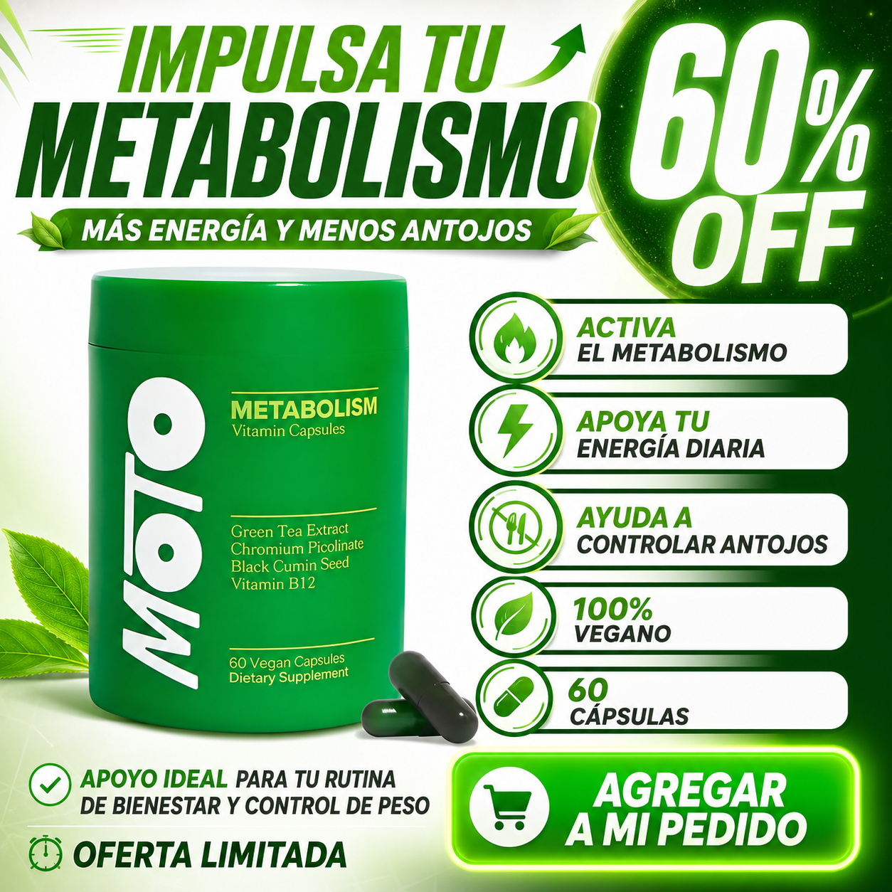 Suplemento Moto Metabolismo 60 Cap